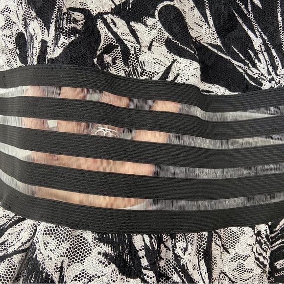 RINASCIMENTO dress Italy black white floral pattern V Neck film noir - Picture 7 of 16